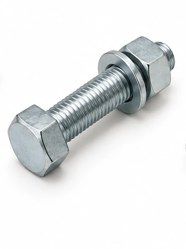 Hex-Head Bolt, One Nut & One Flat Washer — Zinc Finish