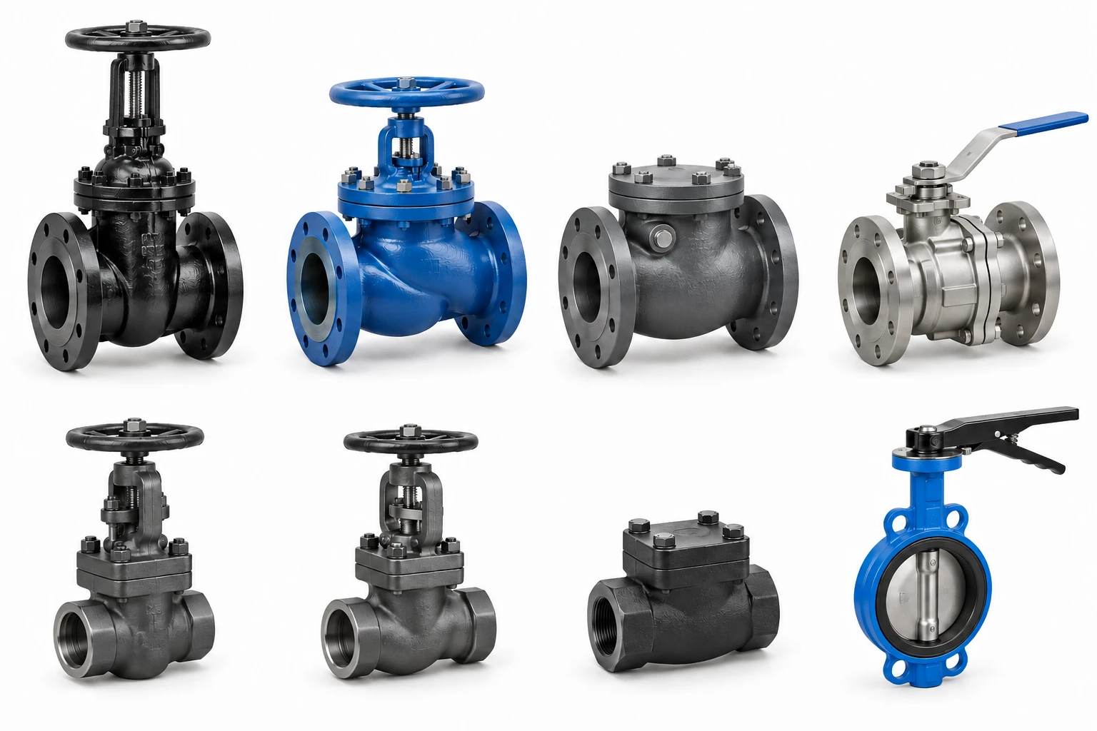 Industrial Valves collection: Large cast bodies and compact forged designs.